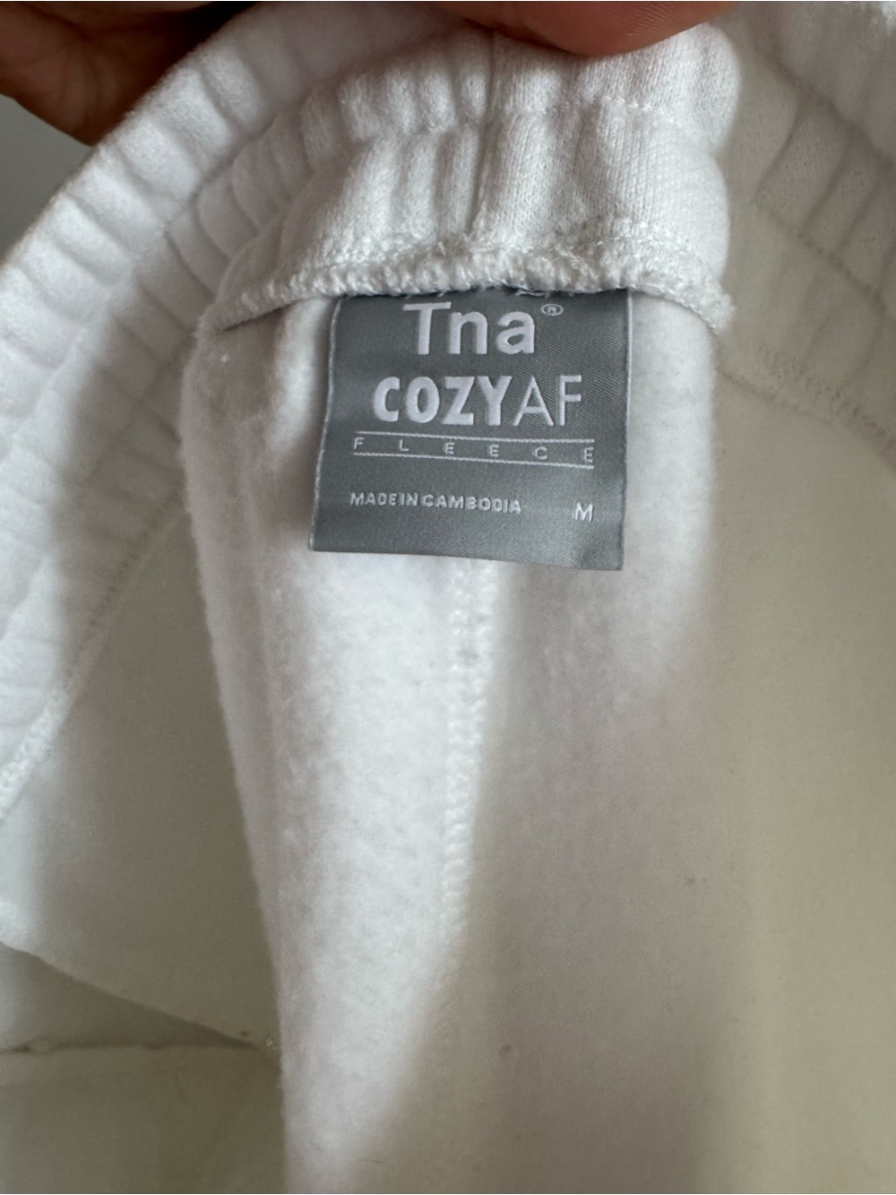 TNA CozyAF White Fleece Sweatpants Joggers Size Medium GUC - Picture 3 of 9